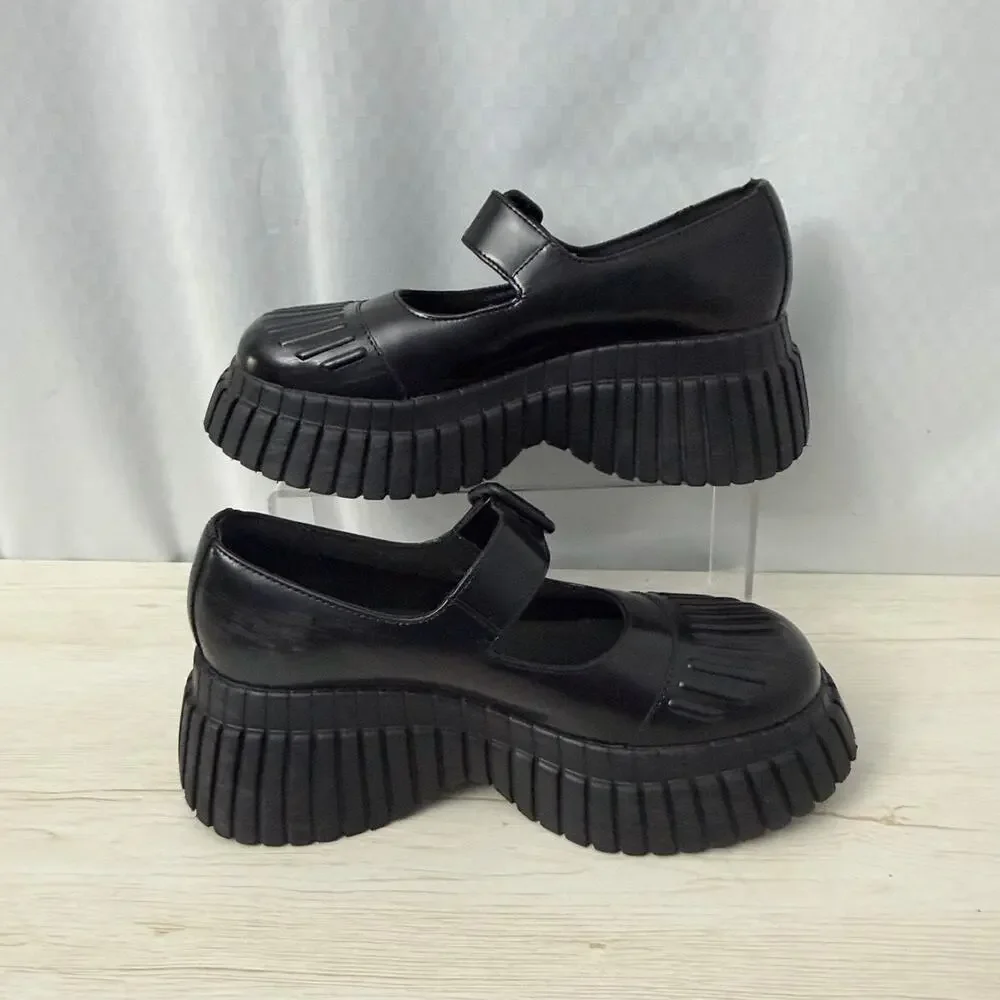 Camper BCN Leather Mary Jane Shoes Womens Size 7.5 Chunky Platform Lug Sole 38